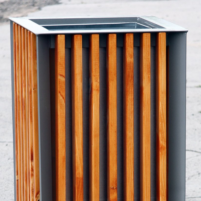 Vonkajší odpadkový kôš drevený 65l